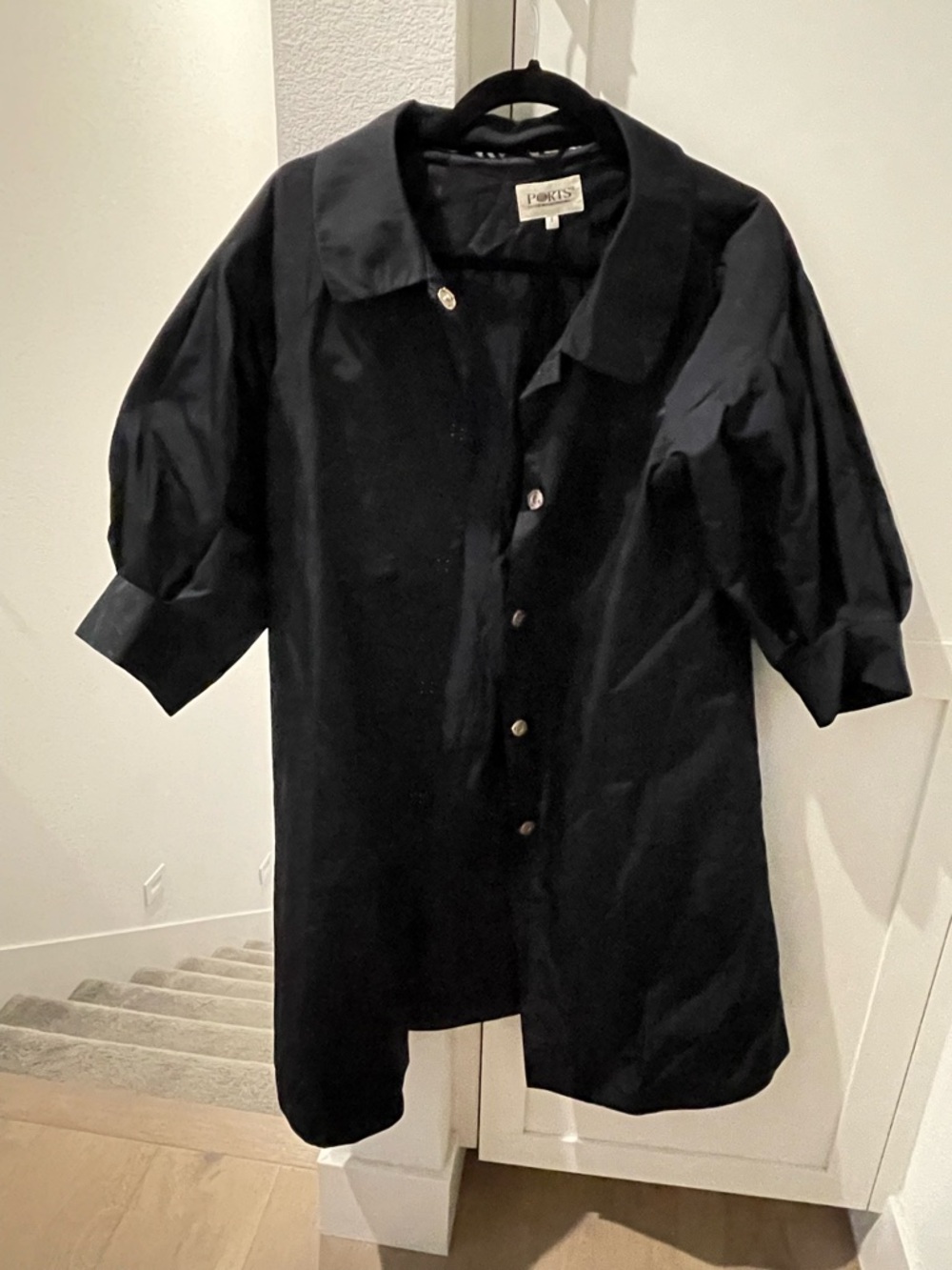 Black Button-Up Short Sleeve Shirt